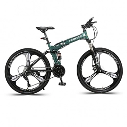 LZHi1 Bicicleta Bicicletas de Montaña Bicicleta de montaña de 26 pulgadas para hombres mujeres, Bicicletas de montaña de doble suspensión de 27 velocidades, Bicicleta de montaña con cuadro de acero al carb(Color:Verde)