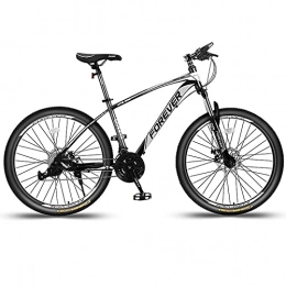 LZHi1 Bicicleta Bicicletas de Montaña Bicicleta De Montaña De Tenedor De La Suspensión De 26 Pulgadas Para Mujeres Y Hombres, 27 Velocidades De Bicicleta De Neumático De Montaña Con Freno De Doble(Color:Blanco negro)