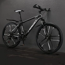 LZHi1 Bicicleta Bicicletas de Montaña Bicicleta de montaña Trail 26 pulgadas, 30 velocidades Cuadro de aleación de aluminio Bicicletas de montaña para adultos, Freno de disco doble antideslizante Bi(Color:Blanco negro)