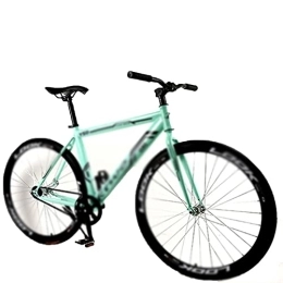  Bicicletas de montaña Bicycles for Adults Bicycle Road Bike Fixed Gear Muscle Frame Bending Adult Man and Women Racing Solid Tire Single Speed (Color : Green, Size : 26inch)