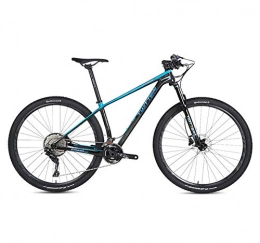 BIKERISK Bicicleta BIKERISK 27.5 / 29" de Fibra de Carbono de Bicicletas de montaña con suspensión Tenedor 22 / 33 Velocidad de Bicicletas de montaña con Freno de Disco, Ligero Frame (Azul Negro), 22speed, 27.5×15