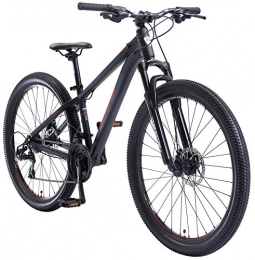 BIKESTAR Bicicleta BIKESTAR Bicicleta de montaña Hardtail de Aluminio, 21 Marchas Shimano 27.5" Pulgadas | Mountainbike con Frenos de Disco Cuadro 14" MTB | Negro Rojo