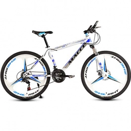 BNMKL Bicicleta BNMKL Bicicleta De Montaña 26 Pulgadas 30 Velocidades, Freno De Disco Dual 26 Pulgadas Neumáticos | Hardtail Bicicleta MTB con Cuadro De Acero De Alto Carbono, White Blue