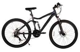Bounty Bicicleta Bounty Bicicleta de montaña con suspensión total - Cambio Shimano 18 velocidades, horquillas de suspensión Zoom, frenos de disco, llantas de aleación ligera - Bicicletas para hombre