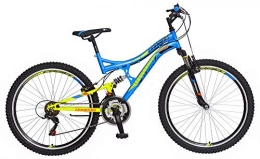 breluxx Bicicleta breluxx Dragon Sport - Bicicleta de montaña Infantil (26", suspensin Completa, 18 velocidades, Shimano), Color Azul
