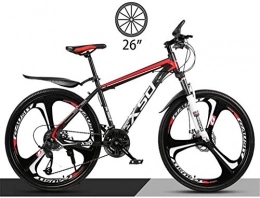 BUK Bicicleta BUK Bicicleta Montaña Adulto, Bicicleta de Trekking Bicicleta de Acero al Carbono Suspensión de Horquilla de Bicicleta Ruedas aluminio-26 Pulgadas / 27 velocidades_Rojo
