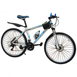 BWJL Bicicletas De Montaña De Velocidad Variable Antideslizantes, Bicicleta Talon De Posicionamiento De Una Sola Bicicleta De Montaña, Bicicleta De Frenado Seguro Y Sensible,Blue White,24 Inches