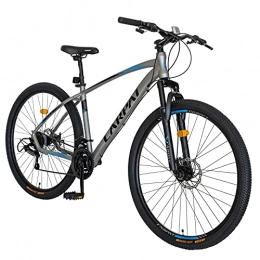 CARPAT SPORT Bicicleta Carpat Sport Bicicleta de montaña de aluminio de 27 pulgadas, cambio Shimano de 21 velocidades, freno de disco, bicicleta adecuada para adultos, C2757C-Grey Black