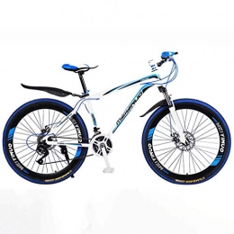 CENPEN Bicicleta CENPEN Bicicleta de montaña 26 en 24 velocidades para adultos, aleación de aluminio ligera, marco completo, suspensión delantera de rueda para hombre, freno de disco (color : azul, tamaño: B)