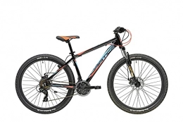 Cicli Adriatica Bicicletas de montaña Cicli Adriatica RCK - Bicicleta de montaña de 27, 5 pulgadas, cuadro de aluminio, horquilla amortiguada y cambio de 21 V (negro-azul-rojo, cuadro de 43 cm)