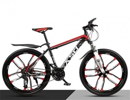 CJH Bicicletas de montaña CJH Todoterreno, Deporte Al Aire Libre, Velocidad Variable, Bicicleta de Montaña para Hombre, Rueda de 26 Pulgadas City Hardtail Off-Road Amortiguación City Road Bicicleta (Color: Negro Rojo, Tamaño: