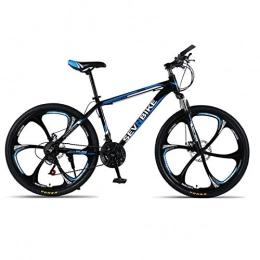 DGAGD Bicicleta DGAGD Bicicleta de Carretera de Seis Ruedas de Velocidad Variable de Bicicleta de montaña con Marco de aleación de Aluminio de 24 Pulgadas-Azul Negro_27 velocidades
