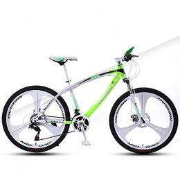 DGAGD Bicicletas de montaña DGAGD Bicicleta de montaña Bicicleta de Velocidad Variable Frenos de Disco Dual de 24 Pulgadas Amortiguador Doble Ultraligero de Tres Ruedas-Blanco y Verde_21 velocidades