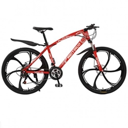 DGAGD Bicicleta DGAGD Bicicleta de montaña Bicicleta Freno de Disco de 26 Pulgadas Bicicleta para Adultos Seis Ruedas de Corte-Rojo_21 velocidades