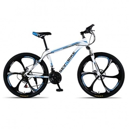 DGAGD Bicicleta DGAGD Bicicleta de montaña con Marco de aleación de Aluminio de 26 Pulgadas, Velocidad Variable, Bicicleta de Carretera de Seis Ruedas-Blanco Azul_27 velocidades