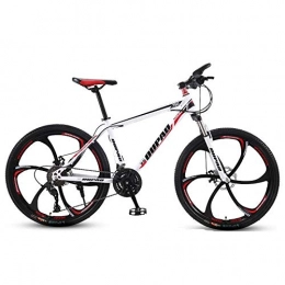 DGAGD Bicicleta DGAGD Bicicleta de montaña de 24 Pulgadas, aleacin de Aluminio, Cross-Country, Ligera, de Velocidad Variable, para jvenes, Bicicleta de Seis Ruedas para Hombres y Mujeres-Blanco Rojo_27 velocidades