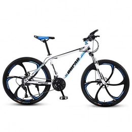 DGAGD Bicicleta DGAGD Bicicleta de montaña de 24 Pulgadas, aleación de Aluminio, Cross-Country, Ligera, Velocidad Variable, Bicicleta de Seis Ruedas para jóvenes para Hombres y Mujeres-Blanco Azul_30 velocidades