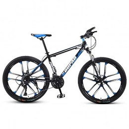 DGAGD Bicicleta DGAGD Bicicleta de montaña de 24 Pulgadas, aleación de Aluminio, Cross-Country, Ligera, Velocidad Variable, Juvenil, Masculina y Femenina, Bicicleta de Diez Ruedas-Azul Negro_30 velocidades