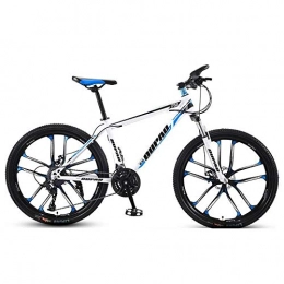 DGAGD Bicicleta DGAGD Bicicleta de montaña de 24 Pulgadas, aleación de Aluminio, Cross-Country, Ligera, Velocidad Variable, Juvenil, Masculina y Femenina, Bicicleta de Diez Ruedas-Blanco Azul_21 velocidades