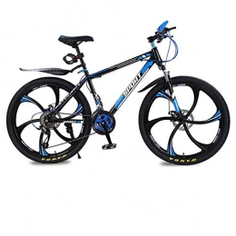 DGAGD Bicicleta DGAGD Bicicleta de montaña de 24 Pulgadas Bicicleta Masculina y Femenina de Velocidad Variable para Adultos Bicicleta de Freno de Disco Doble Rueda de Seis Hojas-Azul Negro_30 velocidades