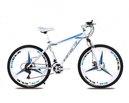 DGAGD Bicicletas de montaña DGAGD Bicicleta de montaña de 24 Pulgadas para Adultos, Hombres y Mujeres, Bicicleta de Velocidad Variable, Rueda de Tres cortadores-Blanco Azul_21 velocidades