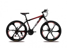 DGAGD Bicicleta DGAGD Bicicleta de montaña de 24 Pulgadas para Adultos, Hombres y Mujeres, Bicicleta de Velocidad Variable, Seis Ruedas de Corte-Rojo Negro_27 velocidades