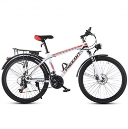 DGAGD Bicicleta DGAGD Bicicleta de montaña de 24 Pulgadas para Adultos, Hombres y Mujeres, Velocidad de la Bicicleta, Bicicleta Ligera, Rueda de radios-Blanco Rojo_27 velocidades