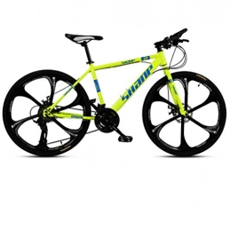 DGAGD Bicicleta DGAGD Bicicleta de montaña de 24 Pulgadas para Hombre y Mujer, Bicicleta de Velocidad Variable Ultraligera para Adultos de Seis Ruedas-Amarillo Fluorescente_30 velocidades