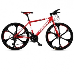 DGAGD Bicicletas de montaña DGAGD Bicicleta de montaña de 24 Pulgadas para Hombre y Mujer, Bicicleta de Velocidad Variable Ultraligera para Adultos de Seis Ruedas-Rojo_24 velocidades