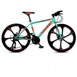 DGAGD Bicicleta DGAGD Bicicleta de montaña de 24 Pulgadas para Hombre y Mujer, Bicicleta de Velocidad Variable Ultraligera para Adultos de Seis Ruedas-Verde_30 velocidades