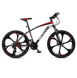 DGAGD Bicicleta DGAGD Bicicleta de montaña de 24 Pulgadas para Hombre y Mujer, para Adultos, Ultraligera, Bicicleta Ligera, Rueda de Seis cortadores-Rojo Negro_30 velocidades