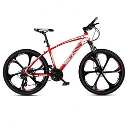 DGAGD Bicicleta DGAGD Bicicleta de montaña de 24 Pulgadas para Hombre y Mujer, para Adultos, Ultraligera, Bicicleta Ligera, Rueda de Seis cortadores-Rojo_30 velocidades
