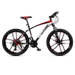 DGAGD Bicicleta DGAGD Bicicleta de montaña de 24 Pulgadas para Hombre y Mujer, Ultraligera para Adultos, Bicicleta Ligera, Rueda de Diez Cuchillos-Rojo Negro_30 velocidades