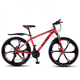 DGAGD Bicicleta DGAGD Bicicleta de montaña de 24 Pulgadas, Velocidad Variable, Bicicleta Ligera Que compite con Seis Ruedas de Corte-Rojo_24 velocidades
