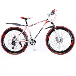 DGAGD Bicicletas de montaña DGAGD Bicicleta de montaña de 26 Pulgadas, Bicicleta de aleación de Aluminio Urbana de Velocidad Variable Masculina y Femenina, 40 Ruedas de Corte-Blanco Rojo_21 velocidades
