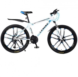 DGAGD Bicicletas de montaña DGAGD Bicicleta de montaña de 26 Pulgadas, Bicicleta de Diez Ruedas de Velocidad Variable para Hombres y Mujeres-Blanco Azul_27 velocidades