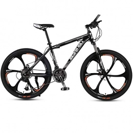 DGAGD Bicicleta DGAGD Bicicleta de montaña de 26 Pulgadas Bicicleta de Velocidad Variable para Adultos Freno de Disco Dual Bicicleta de Acero de Alto Carbono Seis Ruedas de Corte-Negro_27 velocidades