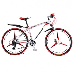DGAGD Bicicleta DGAGD Bicicleta de montaña de 26 Pulgadas Bicicleta Masculina y Femenina de Velocidad Variable de la Ciudad de aleación de Aluminio Bicicleta Tri-Cutter-Blanco Rojo_27 velocidades