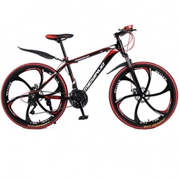 DGAGD Bicicleta DGAGD Bicicleta de montaña de 26 Pulgadas, Macho y Hembra, Velocidad Variable, aleación de Aluminio, Rueda de Seis cortadores-Rojo Negro_27 velocidades