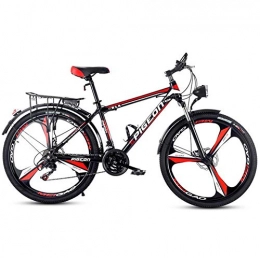 DGAGD Bicicleta DGAGD Bicicleta de montaña de 26 Pulgadas para Adultos, para Hombres y Mujeres, Bicicleta de Velocidad Variable, luz de Ciudad, una Rueda-Rojo Negro_24 velocidades