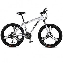 DGAGD Bicicleta DGAGD Bicicleta de montaña de 26 Pulgadas para Adultos, Velocidad Variable, Doble Disco, Freno, aleación de Aluminio, Bicicleta Tri-Cutter-Blanco_27 velocidades