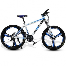 DGAGD Bicicleta DGAGD Bicicleta de montaña de 26 Pulgadas para Hombres y Mujeres Adultos, Bicicleta de Viaje de Velocidad Variable, Rueda de Tres Cuchillas-Blanco Azul_30 velocidades