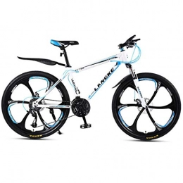 DGAGD Bicicletas de montaña DGAGD Bicicleta de montaña de 26 Pulgadas, Velocidad Variable, Movilidad Masculina y Femenina, Bicicleta de Seis Ruedas-Blanco Azul_24 velocidades