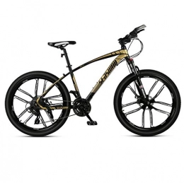DGAGD Bicicleta DGAGD Bicicleta de montaña de 27, 5 Pulgadas para Hombre y Mujer, para Adultos, Ultraligera, Bicicleta Ligera, Rueda de Diez cortadores-Oro Negro_30 velocidades