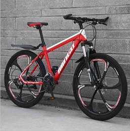 DGAGD Bicicleta DGAGD Freno de Disco de Bicicleta de montaña de 26 velocidades, Rueda de Seis Hojas Ultraligera para Adultos-Rojo_30 velocidades