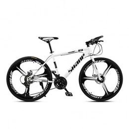 DOMDIL Bicicleta DOMDIL- Bicicleta de Montaña Unisex, 26 Pulgadas, Gearshift, MTB para Adultos con Asiento Ajustable, Blanco, 3 cortadores, Cambio de 27 etapas