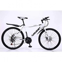 DOMDIL Bicicleta DOMDIL- Bicicleta de Montaña Unisex, 26 Pulgadas, MTB para Adultos con Asiento Ajustable, Blanco, 3 cortadores, Cambio de 21 etapas