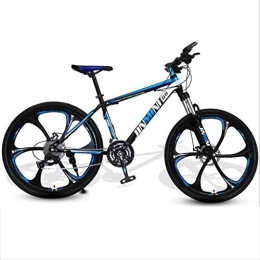 Dsrgwe Bicicleta Dsrgwe Bicicleta de Montaña, Bicicleta de montaña / Bicicletas, carbón del Marco de Acero, suspensión Delantera de Doble Disco de Freno, de 26 Pulgadas mag Ruedas (Color : Black+Blue, Size : 21 Speed)