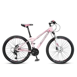 LADDER Bicicleta Dsrgwe Bicicleta de Montaña, Bicicleta de montaña, Bicicletas de Aluminio Ligero de aleación, Doble Disco de Freno y suspensión Delantera, de 26 Pulgadas de Ruedas, Velocidad 27 (Color : Pink)