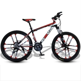 Dsrgwe Bicicletas de montaña Dsrgwe Bicicleta de Montaña, De 26 Pulgadas de Bicicletas de montaña, Marco de Acero al Carbono Rígidas Bicicletas, Doble Disco de Freno y suspensión Delantera (Color : Black+Red, Size : 21 Speed)